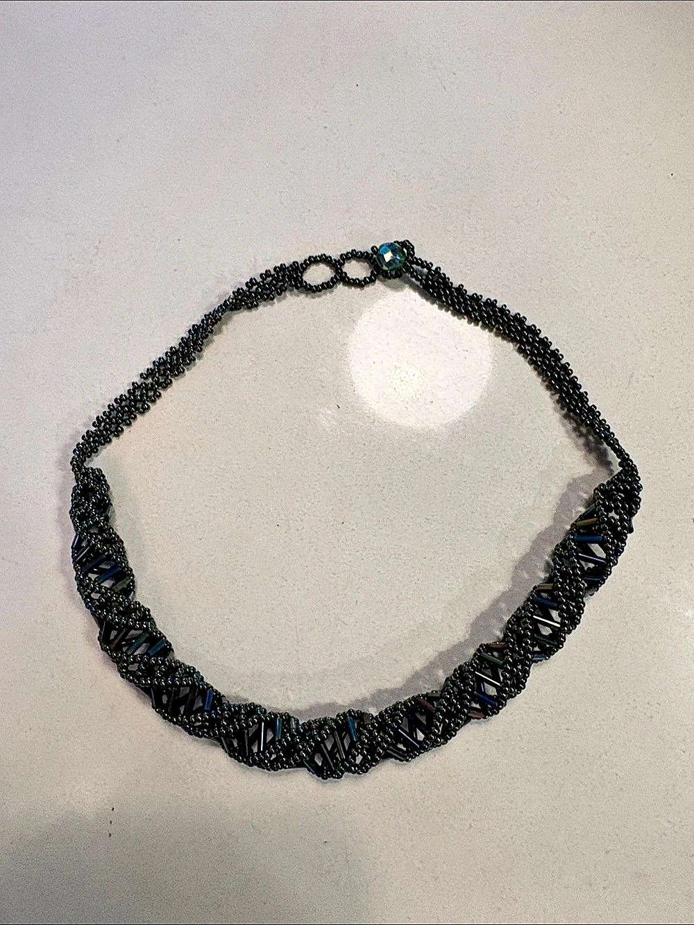 Beaded DNA Helix Statement Necklace Choker